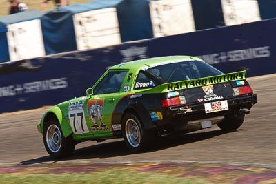 77;1-November-2009;Australia;Improved-Production;Mazda-RX‒7;NSW;NSW-State-Championship;NSWRRC;Narellan;New-South-Wales;Oran-Park-Raceway;Ryan-Brown;auto;motion-blur;motorsport;racing;super-telephoto