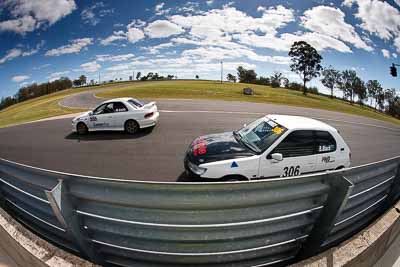 306;555;1998-Peugeot-306-GTi;20-March-2010;555;Australia;Barry-Black;Mal-Smith;Morgan-Park-Raceway;Production-Cars;QLD;Queensland;Subaru-Impreza-WRX-STI;Topshot;Warwick;auto;fisheye;motorsport;racing