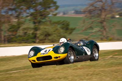 41;1958-Lister-Jaguar-Knobbly-R;2-April-2010;Australia;BB085;Barry-Bates;Bathurst;FOSC;Festival-of-Sporting-Cars;Mt-Panorama;NSW;New-South-Wales;Regularity;auto;motorsport;racing;super-telephoto