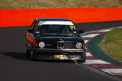 91;1981-BMW-E21-JPS-Replica;3-April-2010;Australia;BC30MI;Bathurst;FOSC;Festival-of-Sporting-Cars;Mt-Panorama;NSW;New-South-Wales;Rama-Higgins;Regularity;auto;motorsport;racing;super-telephoto