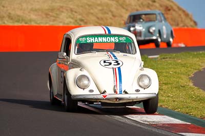 53;1958-Volkswagen-Beetle;3-April-2010;Australia;Bathurst;FOSC;Festival-of-Sporting-Cars;Historic-Touring-Cars;Mt-Panorama;NSW;New-South-Wales;Tom-Law;VW;auto;classic;motorsport;racing;super-telephoto;vintage