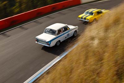 109;1964-Ford-Cortina-Mk-I;3-April-2010;Australia;Bathurst;FOSC;Festival-of-Sporting-Cars;Historic-Touring-Cars;Matthew-Windsor;Mt-Panorama;NSW;New-South-Wales;auto;classic;motion-blur;motorsport;racing;vintage;wide-angle