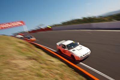 177;015HQT;1986-Mazda-RX‒7;3-April-2010;Australia;Bathurst;FOSC;Festival-of-Sporting-Cars;Mt-Panorama;NSW;New-South-Wales;Regularity;Tony-Saint;auto;motion-blur;motorsport;racing;wide-angle