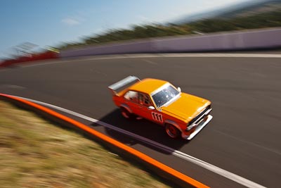 111;1977-Ford-Escort;3-April-2010;Australia;Bathurst;FOSC;Festival-of-Sporting-Cars;Lawrie-Watson;Mt-Panorama;NSW;New-South-Wales;Regularity;auto;motion-blur;motorsport;racing;wide-angle