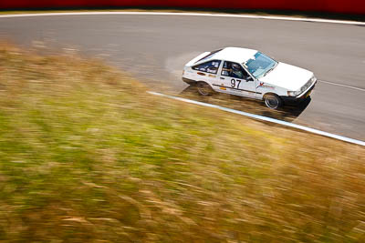 97;1985-Toyota-Sprinter-AE86;3-April-2010;Australia;Bathurst;Eddie-Swat;FOSC;Festival-of-Sporting-Cars;Mt-Panorama;NSW;New-South-Wales;RNR257;Regularity;auto;motion-blur;motorsport;racing;wide-angle