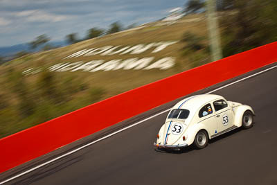 53;1958-Volkswagen-Beetle;3-April-2010;Australia;Bathurst;FOSC;Festival-of-Sporting-Cars;Historic-Touring-Cars;Mt-Panorama;NSW;New-South-Wales;Tom-Law;VW;auto;classic;motion-blur;motorsport;racing;telephoto;vintage