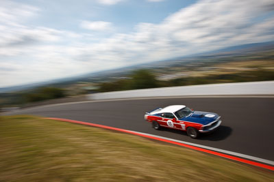 15;1969-Ford-Mustang;3-April-2010;Australia;Bathurst;Darryl-Hansen;FOSC;Festival-of-Sporting-Cars;Historic-Touring-Cars;Mt-Panorama;NSW;New-South-Wales;auto;classic;clouds;motion-blur;motorsport;movement;racing;sky;speed;vintage;wide-angle