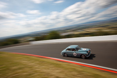 24;1956-MG-ZA-Magnette;21828H;3-April-2010;Australia;Bathurst;Bruce-Smith;FOSC;Festival-of-Sporting-Cars;Historic-Touring-Cars;Mt-Panorama;NSW;New-South-Wales;auto;classic;clouds;motion-blur;motorsport;movement;racing;sky;speed;vintage;wide-angle
