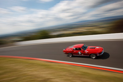 9;1969-Ford-Mustang-Fastback;3-April-2010;Alan-Evans;Australia;Bathurst;FOSC;Festival-of-Sporting-Cars;HRC69;Historic-Touring-Cars;Mt-Panorama;NSW;New-South-Wales;auto;classic;clouds;motion-blur;motorsport;movement;racing;sky;speed;vintage;wide-angle