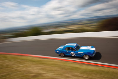 88;1964-Ford-Mustang;3-April-2010;Australia;Bathurst;FOSC;Festival-of-Sporting-Cars;Frank-Viskovich;Historic-Touring-Cars;Mt-Panorama;NSW;New-South-Wales;auto;classic;clouds;motion-blur;motorsport;movement;racing;sky;speed;vintage;wide-angle