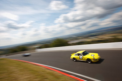 49;1973-Porsche-911-Carrera-RS;3-April-2010;Australia;Bathurst;FOSC;Festival-of-Sporting-Cars;Historic-Sports-Cars;Lloyd-Hughes;Mt-Panorama;NSW;New-South-Wales;auto;classic;clouds;motion-blur;motorsport;movement;racing;sky;speed;vintage;wide-angle