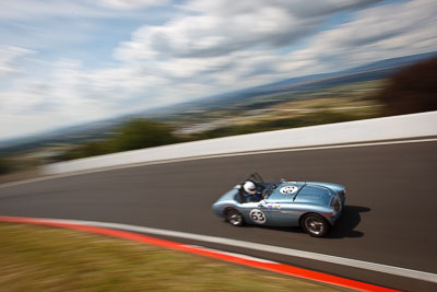 63;1953-Austin-Healey-1004;3-April-2010;Australia;Bathurst;Damian-Moloney;FOSC;Festival-of-Sporting-Cars;Historic-Sports-Cars;Mt-Panorama;NSW;New-South-Wales;auto;classic;clouds;motion-blur;motorsport;movement;racing;sky;speed;vintage;wide-angle