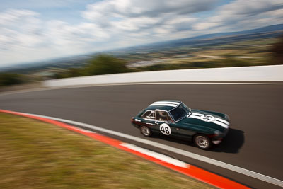 48;1969-MGB-GT-Mk-II;3-April-2010;Australia;Bathurst;FOSC;Festival-of-Sporting-Cars;Historic-Sports-Cars;Mt-Panorama;NSW;New-South-Wales;Peter-Whitten;auto;classic;clouds;motion-blur;motorsport;racing;sky;vintage;wide-angle