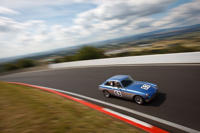 53;1969-MGB-GT;3-April-2010;Australia;Bathurst;FOSC;Festival-of-Sporting-Cars;Historic-Sports-Cars;Jim-Hall;Mt-Panorama;NSW;New-South-Wales;auto;classic;clouds;motion-blur;motorsport;racing;sky;vintage;wide-angle