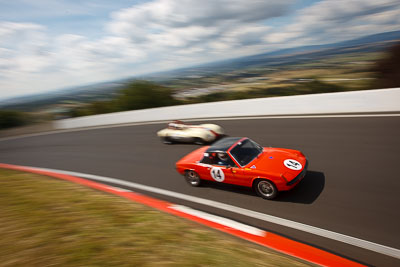 14;1970-VW‒Porsche-914‒4;3-April-2010;34241H;Australia;Bathurst;FOSC;Festival-of-Sporting-Cars;Historic-Sports-Cars;Mt-Panorama;NSW;New-South-Wales;Ralph-Pauperis;auto;classic;clouds;motion-blur;motorsport;racing;sky;vintage;wide-angle