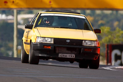 289;1983-Toyota-Sprinter;3-April-2010;Australia;Bathurst;CRA19X;Craig-Haack;FOSC;Festival-of-Sporting-Cars;Mt-Panorama;NSW;New-South-Wales;Regularity;auto;motorsport;racing;super-telephoto