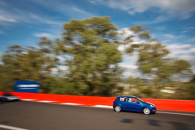 117;2007-Ford-Fiesta-XR4;3-April-2010;Australia;Bathurst;FOSC;Festival-of-Sporting-Cars;Mt-Panorama;NSW;New-South-Wales;Paul-Bower;Regularity;auto;motion-blur;motorsport;racing;trees;wide-angle