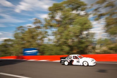16;1990-Holden-Commodore-VL-Walkinshaw;3-April-2010;Australia;Bathurst;FOSC;Festival-of-Sporting-Cars;Gary-Collins;Mt-Panorama;NSW;New-South-Wales;auto;motion-blur;motorsport;racing;trees;wide-angle