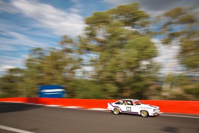 10;1977-Holden-Torana-A9X;3-April-2010;Australia;Bathurst;FOSC;Festival-of-Sporting-Cars;Mt-Panorama;NSW;New-South-Wales;Shaun-Tunny;auto;motion-blur;motorsport;racing;trees;wide-angle