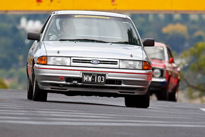 301;1990-Ford-Laser;3-April-2010;Australia;Bathurst;FOSC;Festival-of-Sporting-Cars;MW103;Mat-Whitby;Mt-Panorama;NSW;New-South-Wales;Regularity;auto;motorsport;racing;super-telephoto