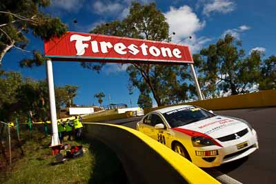 380;2005-Mitsubishi-380;4-April-2010;Australia;Bathurst;FOSC;Festival-of-Sporting-Cars;Improved-Production;Mt-Panorama;NSW;Neil-Byers;New-South-Wales;Topshot;auto;motorsport;racing;wide-angle