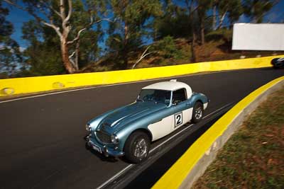 2;1959-Austin-Healey-3000;3000MK1;4-April-2010;Australia;Bathurst;Callum-Rowe;FOSC;Festival-of-Sporting-Cars;Mt-Panorama;NSW;New-South-Wales;Regularity;auto;motorsport;racing;wide-angle