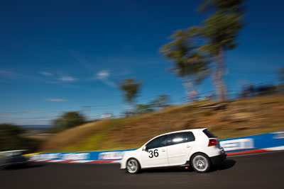 36;2005-Volkswagen-Golg-GTi;4-April-2010;Australia;Bathurst;FOSC;Festival-of-Sporting-Cars;Mt-Panorama;NSW;New-South-Wales;Regularity;Scott-Osborne;VW;auto;clouds;motion-blur;motorsport;movement;racing;sky;speed;wide-angle