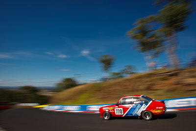 770;1980-Ford-Escort;4-April-2010;Australia;Bathurst;FOSC;Festival-of-Sporting-Cars;Mt-Panorama;NSW;New-South-Wales;Regularity;Steve-Berry;Topshot;auto;clouds;motion-blur;motorsport;movement;racing;sky;speed;wide-angle