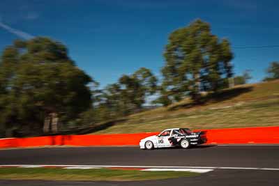 16;1990-Holden-Commodore-VL-Walkinshaw;4-April-2010;Australia;Bathurst;FOSC;Festival-of-Sporting-Cars;Gary-Collins;Mt-Panorama;NSW;New-South-Wales;auto;motion-blur;motorsport;racing;sky;trees;wide-angle