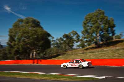 2;1985-Holden-Commodore-VK;4-April-2010;Australia;Bathurst;FOSC;Festival-of-Sporting-Cars;Jamie-McDonald;Mt-Panorama;NSW;New-South-Wales;auto;motion-blur;motorsport;racing;sky;trees;wide-angle