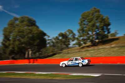 38;1986-Holden-Commodore-VK;4-April-2010;Australia;Bathurst;FOSC;Festival-of-Sporting-Cars;Mt-Panorama;NSW;New-South-Wales;Wayne-Clift;auto;motion-blur;motorsport;racing;sky;trees;wide-angle