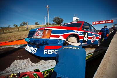 4;1982-Holden-Commodore-VH;4-April-2010;Australia;Bathurst;Edward-Singleton;FOSC;Festival-of-Sporting-Cars;Mt-Panorama;NSW;New-South-Wales;auto;motorsport;racing;recovery-vehicle;sky;tow-truck;wide-angle