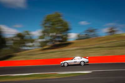 551;1974-Datsun-260Z;33644H;4-April-2010;Australia;Bathurst;FOSC;Festival-of-Sporting-Cars;Mt-Panorama;NSW;New-South-Wales;Regularity;Vince-Harlor;auto;motion-blur;motorsport;movement;racing;sky;speed;trees;wide-angle