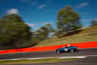 124;1968-MGB-Roadster;4-April-2010;Australia;Bathurst;Doug-Morrissey;FOSC;Festival-of-Sporting-Cars;MG630;Mt-Panorama;NSW;New-South-Wales;Regularity;auto;motion-blur;motorsport;movement;racing;sky;speed;trees;wide-angle