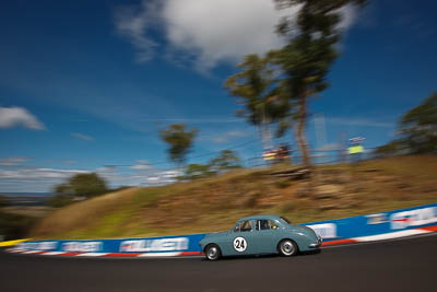 24;1956-MG-ZA-Magnette;21828H;4-April-2010;Australia;Bathurst;Bruce-Smith;FOSC;Festival-of-Sporting-Cars;Historic-Touring-Cars;Mt-Panorama;NSW;New-South-Wales;auto;classic;clouds;motion-blur;motorsport;racing;sky;vintage;wide-angle