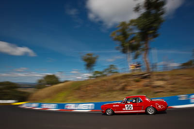 50;1964-Ford-Mustang;4-April-2010;Australia;Bathurst;David-Moran;FOSC;Festival-of-Sporting-Cars;Historic-Touring-Cars;Mt-Panorama;NSW;New-South-Wales;auto;classic;clouds;motion-blur;motorsport;racing;sky;vintage;wide-angle