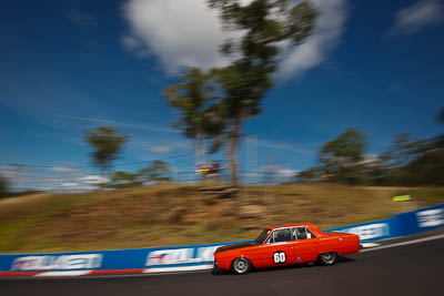 60;1970-Chrysler-Valiant-VG-Pacer;4-April-2010;Australia;Bathurst;Cameron-Tilley;FOSC;Festival-of-Sporting-Cars;Historic-Touring-Cars;Mt-Panorama;NSW;New-South-Wales;auto;classic;clouds;motion-blur;motorsport;racing;sky;vintage;wide-angle