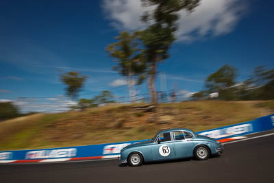 63;1963-Jaguar-Mk-II;21322H;4-April-2010;Australia;Bathurst;FOSC;Festival-of-Sporting-Cars;Historic-Touring-Cars;John-Dunning;Mt-Panorama;NSW;New-South-Wales;auto;classic;clouds;motion-blur;motorsport;racing;sky;vintage;wide-angle