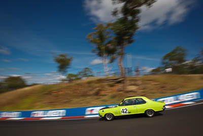 42;1973-Holden-Torana-XU‒1;4-April-2010;Australia;Bathurst;FOSC;Festival-of-Sporting-Cars;Historic-Touring-Cars;Mt-Panorama;NSW;New-South-Wales;Teresa-Campbell;auto;classic;clouds;motion-blur;motorsport;racing;sky;vintage;wide-angle