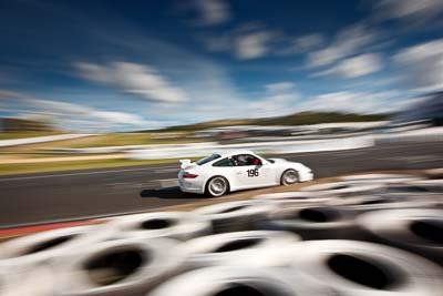196;2007-Porsche-997-GT3;4-April-2010;Australia;Bathurst;David-Palfreeman;FOSC;Festival-of-Sporting-Cars;Mt-Panorama;NSW;New-South-Wales;Regularity;auto;clouds;motion-blur;motorsport;racing;sky;wide-angle