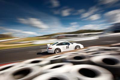 84;2007-Porsche-997-GT3;4-April-2010;Australia;Bathurst;Bryan-Fitt;FOSC;Festival-of-Sporting-Cars;Mt-Panorama;NSW;New-South-Wales;Regularity;VGT300;auto;clouds;motion-blur;motorsport;racing;sky;wide-angle