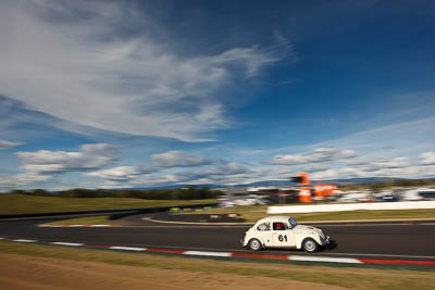 61;1968-Volkswagen-Beetle;4-April-2010;Australia;Bathurst;FOSC;Festival-of-Sporting-Cars;Mt-Panorama;NSW;New-South-Wales;Regularity;Tom-Law;VW;auto;clouds;motion-blur;motorsport;racing;sky;wide-angle