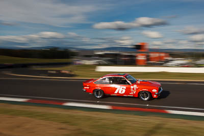 76;1976-Holden-Torana-SS-V8-Hatch;4-April-2010;Australia;Bathurst;David-Falvey;FOSC;Festival-of-Sporting-Cars;Mt-Panorama;NSW;New-South-Wales;Regularity;auto;clouds;motion-blur;motorsport;racing;sky;wide-angle