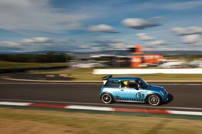 98;2002-Mini-Cooper-S;4-April-2010;Australia;Bathurst;FOSC;Festival-of-Sporting-Cars;MCS000;Mt-Panorama;NSW;New-South-Wales;Regularity;Tom-Browell;auto;clouds;motion-blur;motorsport;racing;sky;wide-angle