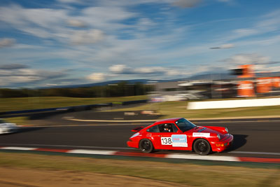 138;1990-Porsche-964;4-April-2010;Australia;Bathurst;FOSC;Festival-of-Sporting-Cars;Marcus-Lethlean;Mt-Panorama;NSW;New-South-Wales;Regularity;auto;clouds;motion-blur;motorsport;racing;sky;wide-angle