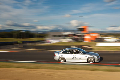 30;2002-BMW-M3;4-April-2010;Australia;Bathurst;FOSC;Festival-of-Sporting-Cars;MW711;Mt-Panorama;NSW;New-South-Wales;Regularity;Simon-Tate;auto;clouds;motion-blur;motorsport;racing;sky;wide-angle