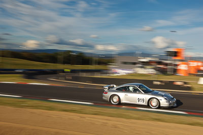 919;2007-Porsche-911-GT3;4-April-2010;Australia;Bathurst;FOSC;Festival-of-Sporting-Cars;Marc-Kovacic;Mt-Panorama;NSW;New-South-Wales;Regularity;auto;clouds;motion-blur;motorsport;racing;sky;wide-angle