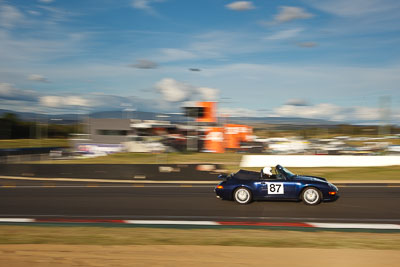 87;1996-Porsche-993-Cabrio;4-April-2010;Adrian-Nelson;Australia;Bathurst;FOSC;Festival-of-Sporting-Cars;Mt-Panorama;NSW;New-South-Wales;Regularity;auto;clouds;motion-blur;motorsport;racing;sky;wide-angle