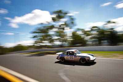 55;1979-Porsche-911-SC;5-April-2010;Australia;Bathurst;FOSC;Festival-of-Sporting-Cars;Michael-Chapman;Mt-Panorama;NSW;New-South-Wales;Regularity;auto;clouds;motion-blur;motorsport;racing;sky;wide-angle