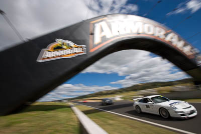 196;2007-Porsche-997-GT3;5-April-2010;Australia;Bathurst;David-Palfreeman;FOSC;Festival-of-Sporting-Cars;Mt-Panorama;NSW;New-South-Wales;Regularity;auto;bridge;clouds;motion-blur;motorsport;racing;sky;wide-angle